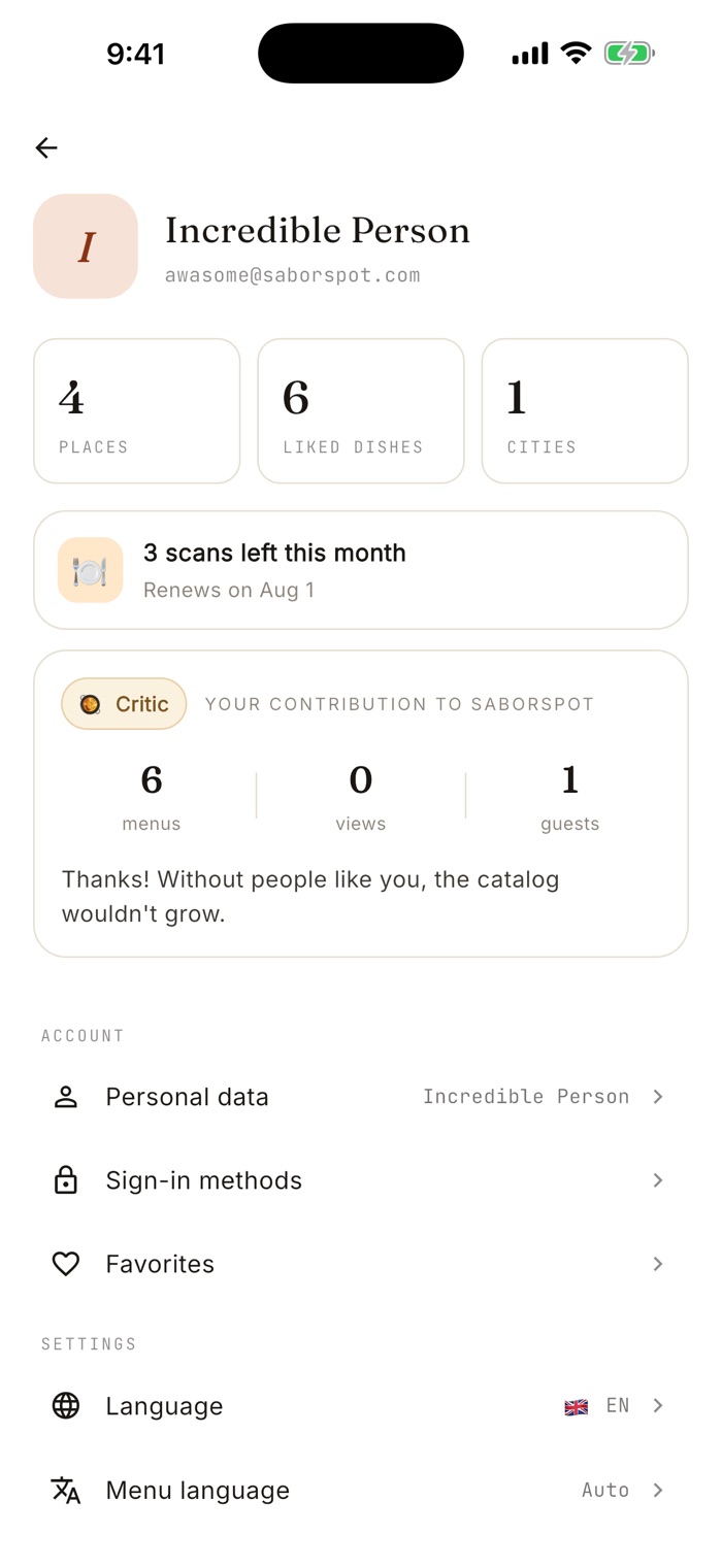 Your profile